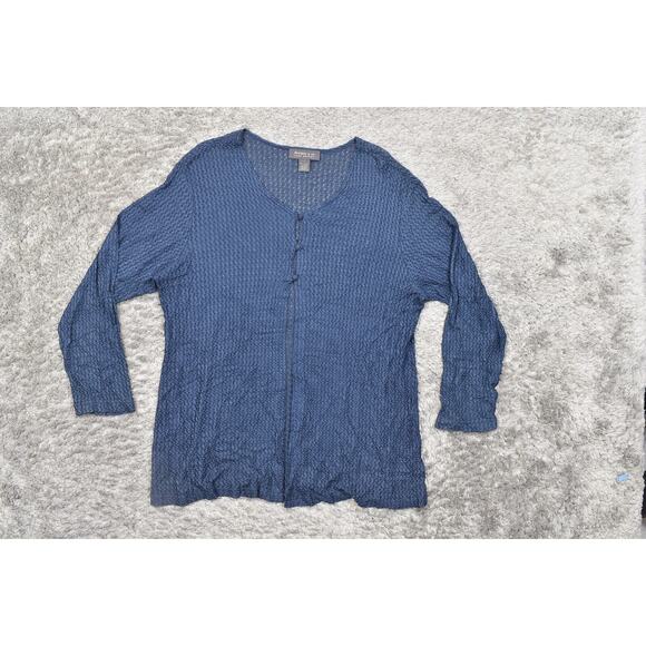 Lane Bryant Blue Cardigan Plus Size 22/24 Acetate 3 Button Front Knit Long - Picture 3 of 8